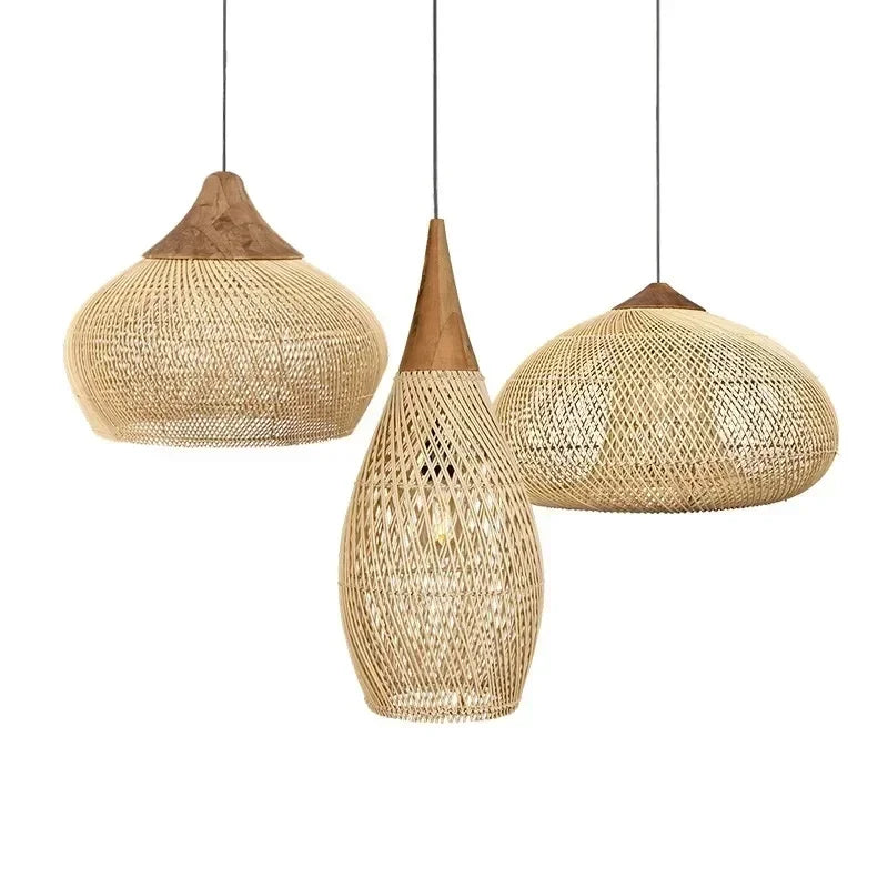 Panier rattan and wood pendant light range – view 2
