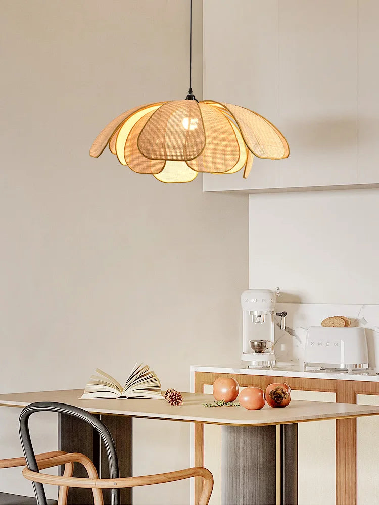 Petale rattan flower pendant light – view 3