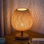Lanterne woven bamboo bedside table lamp – view 4
