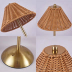 Cordless rechargeable rattan table lamp – view 4