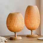Lanterne woven bamboo bedside table lamp – view 2