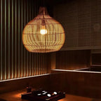 Retro woven rattan pendant light – view 6
