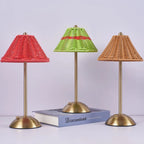 Cordless rechargeable rattan table lamp – view 2
