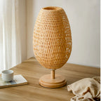 Lanterne woven bamboo bedside table lamp – view 6
