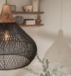 Panier Goutte rattan and wood pendant light – view 3