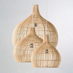 Retro woven rattan pendant light – view 4