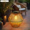 Lanterne solaire Luciole effet rotin
