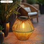 Lanterne solaire Luciole effet rotin