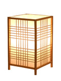 Andon Japanese bamboo table lamp with paper diffuser on a white background – Maison Liane