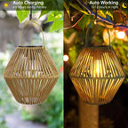 Lanterne solaire Luciole effet rotin