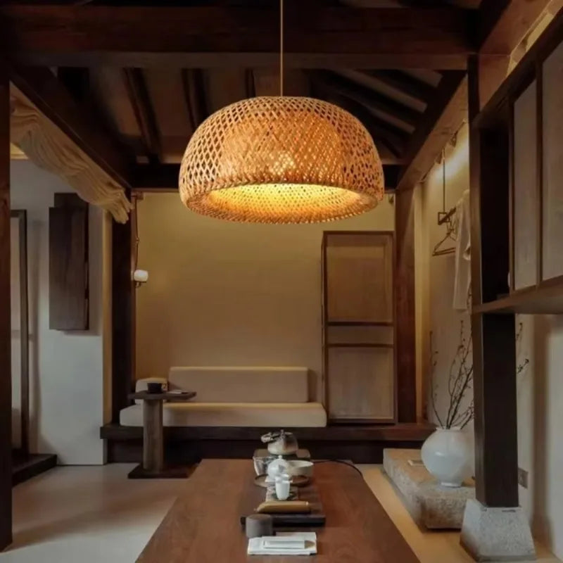 Nido woven bamboo pendant light – Maison Liane