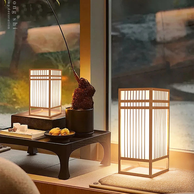 Andon Japanese wooden table lamp – view 4