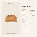 Hana Dome pendant light dimensions and installation guide – Maison Liane