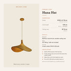 Hana Hat pendant light dimensions and installation guide – Maison Liane