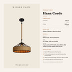 Hana Rope pendant light dimensions and installation guide – Maison Liane